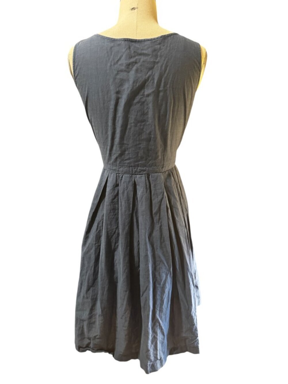 Ines de la Fressange Chambray Midi Dress Sleeveless Tie Waist M - Picture 5 of 6